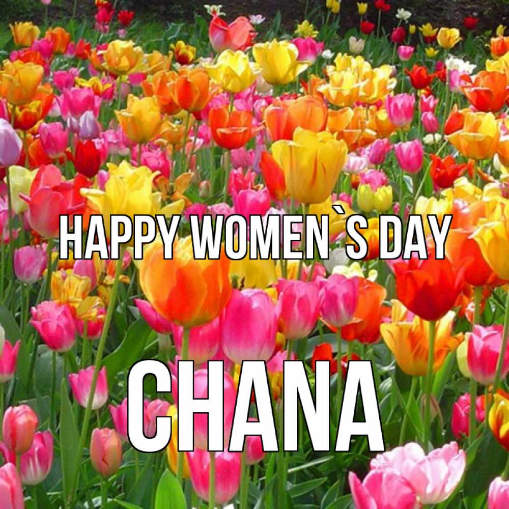 Greetings card с именем, Chana happy women`s day на международный женский день Greetings with text for free download 
